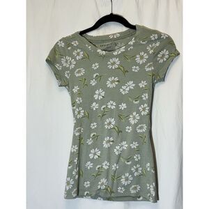 Wound Up Womens T-Shirt Size XS Yellow Daisy Short‎ Sleeve F28